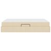 vidaXL Lit avec rangement et matelas Cr&egrave;me 140 x 200 cm Polyester