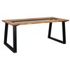 vidaXL Table &agrave; manger 180x90x75 cm Bois d'acacia massif et verre