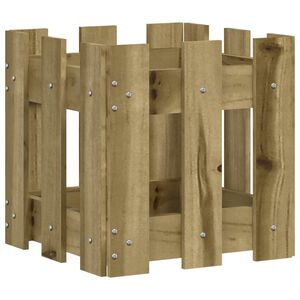 vidaXL Jardini&egrave;re avec design de cl&ocirc;ture 30x30x30 cm pin impr&eacute;gn&eacute;