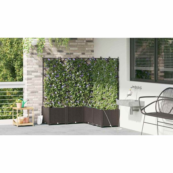 vidaXL Cache-pot de jardin 5 pcs Marron Acier