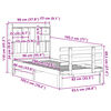 vidaXL Lit biblioth&egrave;que sans matelas blanc 90x190cm bois de pin massif