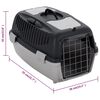 vidaXL Cage de transport animaux de compagnie gris noir 55x36x35 cm PP