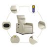 vidaXL Fauteuil inclinable de massage Cr&egrave;me Similicuir