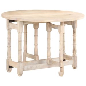vidaXL Table &agrave; manger Rond 110x76 cm Bois de manguier massif