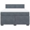 vidaXL Sommier &agrave; lattes de lit et matelas Gris fonc&eacute; 140x200cm Velours