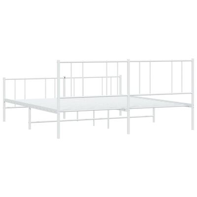 vidaXL Cadre de lit métal sans matelas et pied de lit blanc 183x213 cm