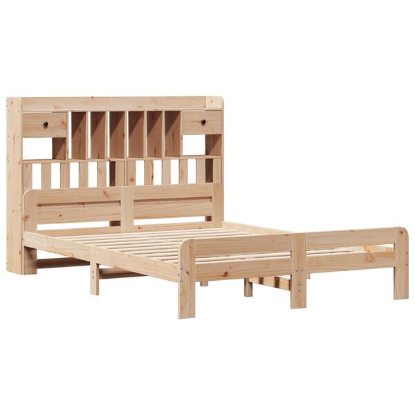 vidaXL Lit biblioth&egrave;que sans matelas 150x200 cm bois massif de pin