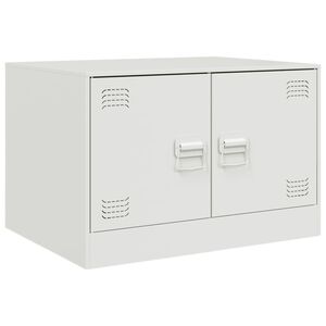 vidaXL Table basse blanc 67x50x44 cm acier