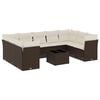 vidaXL Salon de jardin 10 pcs avec coussins marron r&eacute;sine tress&eacute;e