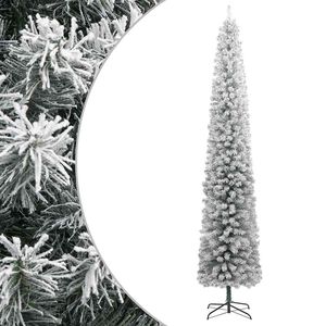 vidaXL Sapin de No&euml;l mince avec support et flocon de neige 300 cm PVC