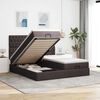 VidaXL Cadre de lit ottoman avec matelas marron fonc&eacute; 200x200 cm tissu