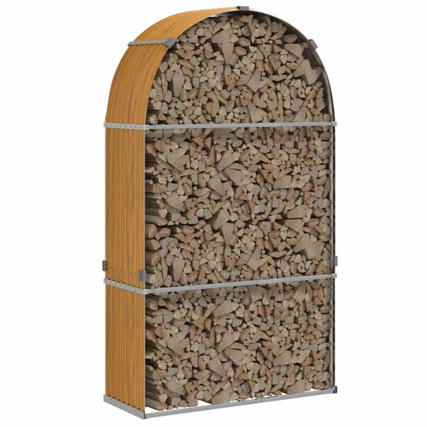 vidaXL Porte-b&ucirc;ches aspect bois 120x45x210 cm acier galvanis&eacute;