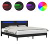 vidaXL Cadre de lit avec bandes LED Noir 180 x 200 cm Simili cuir