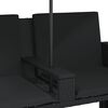 vidaXL Canap&eacute; de jardin 2 places avec parasol et tabourets noir rotin