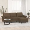 vidaXL Canap&eacute; &agrave; 3 places avec repose-pieds Marron 180 cm Tissu