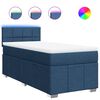 vidaXL Sommier &agrave; lattes de lit avec matelas Bleu 100x200 cm Tissu