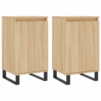 vidaXL Buffets 2 pcs chêne sonoma 40x35x70 cm bois d'ingénierie