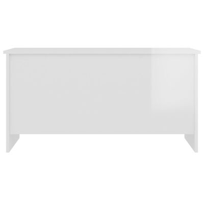 vidaXL Table basse Blanc brillant 102x55,5x52,5 cm Bois d'ingénierie