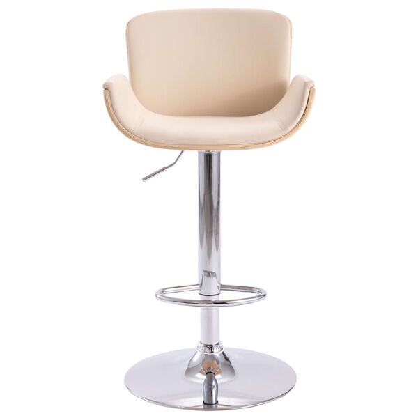 vidaXL Tabouret de bar Cr&egrave;me Similicuir