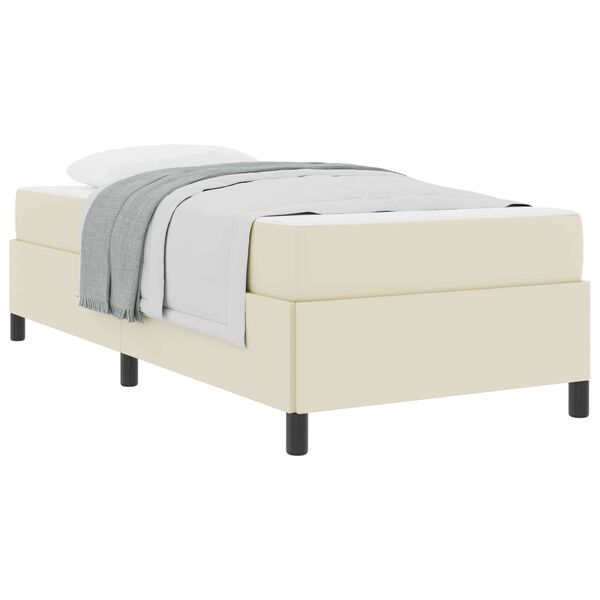 vidaXL Cadre de lit avec matelas Cr&egrave;me 80 x 200 cm tissu