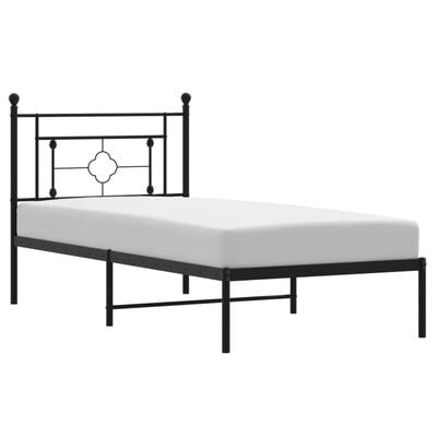 vidaXL Cadre de lit métal sans matelas avec tête de lit noir 100x200cm