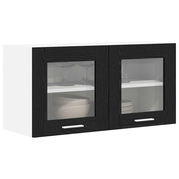 vidaXL Armoire suspendue Ch&ecirc;ne noir et Blanc 80 x 31 x 40 cm