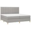 vidaXL Sommier &agrave; lattes de lit avec matelas Gris clair 200x200cm Tissu