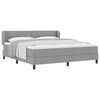 vidaXL Lit boxspring avec matelas Gris clair 180 x 200 cm tissu