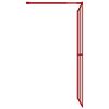 vidaXL Paroi de douche avec verre ESG transparent rouge 118x195 cm