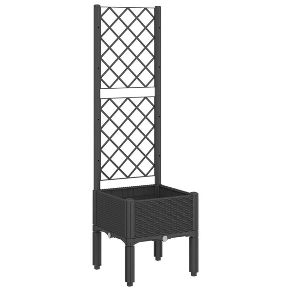 vidaXL Jardini&egrave;re avec treillis noir 40x40x142 cm PP