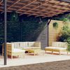 vidaXL Salon de jardin 8 pcs avec coussins cr&egrave;me Bois de pin massif