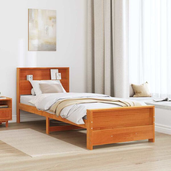 vidaXL Cadre de lit Brun cire 100 x 200 cm Bois d'ing&eacute;nierie