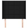 vidaXL T&ecirc;te de lit avec oreilles Noir 83x16x118/128 cm Tissu