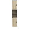 vidaXL Armoire de salle de bain ch&ecirc;ne sonoma bois d'ing&eacute;nierie m&eacute;tal