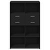 vidaXL Buffet haut noir 80x42,5x124 cm bois d'ing&eacute;nierie