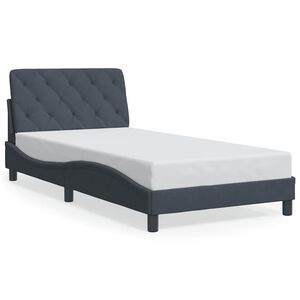 vidaXL Cadre de lit sans matelas gris fonc&eacute; 100x203 cm velours