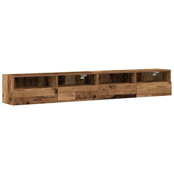 vidaXL Meuble TV mural 2 pcs Bois Ancien 100 x 30 x 30 cm