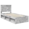 vidaXL Cadre de lit avec t&ecirc;te de lit Gris B&eacute;ton 90 x 190 cm Pin massif