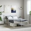 vidaXL Cadre de lit m&eacute;tal sans matelas et pied de lit blanc 160x200 cm