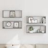vidaXL &Eacute;tag&egrave;res murales cube 4 pcs Sonoma gris 60x15x23 cm Bois