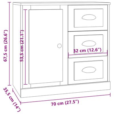 vidaXL Buffets 3 pcs gris béton bois d'ingénierie