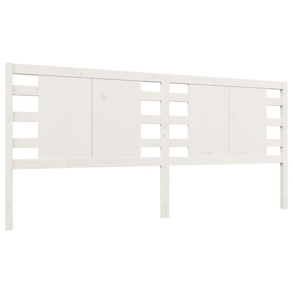 vidaXL T&ecirc;te de lit Blanc 206x4x100 cm Bois massif de pin