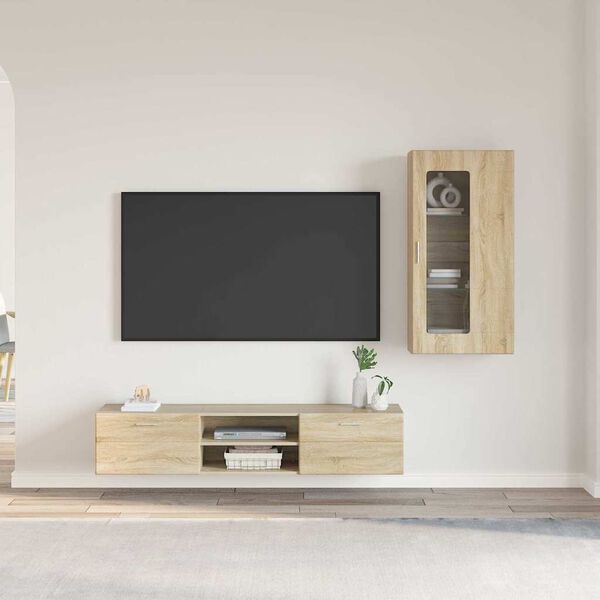 vidaXL Ensemble meuble TV FLORIN Ch&ecirc;ne Sonoma Bois d'ing&eacute;nierie