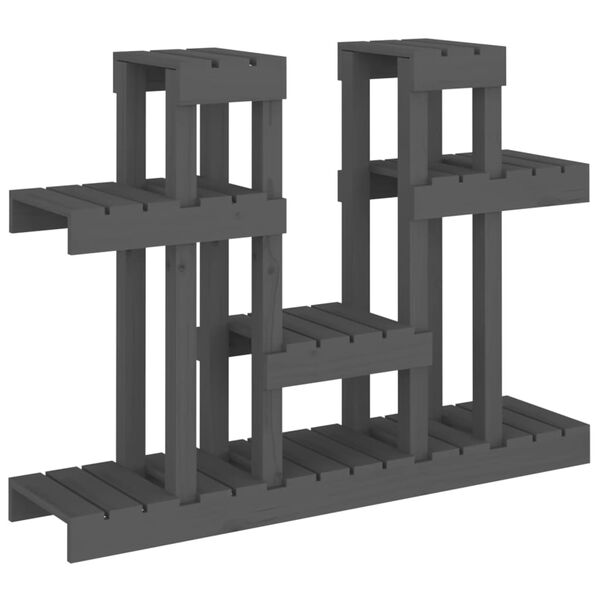 vidaXL Support &agrave; plantes Gris 104,5x25x77,5 cm Bois massif de pin