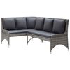 vidaXL Canap&eacute;s d'angle de jardin 2 pcs R&eacute;sine tress&eacute;e Gris