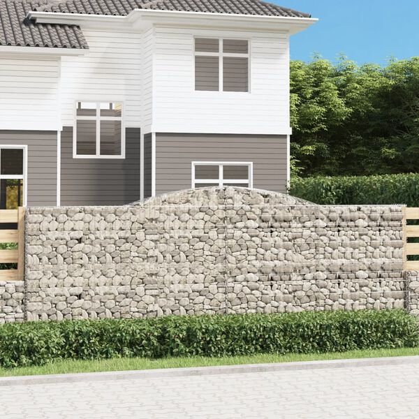 vidaXL Paniers à gabions arqués 4 pcs 400x50x140/160 cm Fer galvanisé