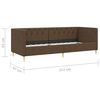 vidaXL Lit avec &eacute;clairage USB Marron fonc&eacute; Tissu 90x200 cm