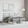 vidaXL Cadre de lit m&eacute;tal sans matelas avec pied de lit noir 140x200cm