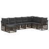 vidaXL Ensemble de canap&eacute; de jardin 8 pc Gris polyrotin