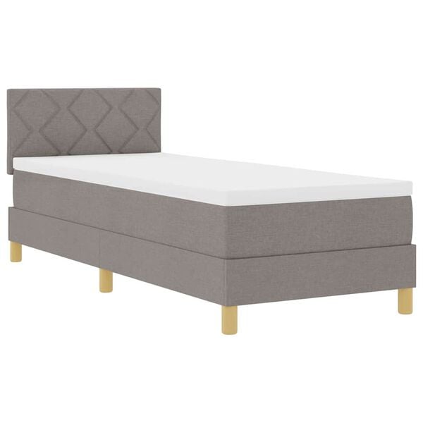 vidaXL Lit &agrave; ressorts avec matelas Taupe 80 x 200 cm tissu